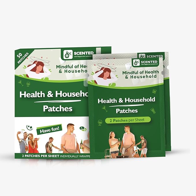 Natural Patches (50 Pack) - with Refreshing Peppermint Essential
